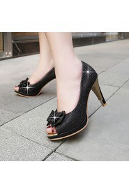 Women's Shoes Heel Heels / Peep Toe / Platform Sandals / Heels Wedding / Dress / Casual Black / Silver / Gold