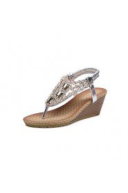 Women's Shoes Open Toe Wedge Heel Sandals with Rhinestone Shoes More Colors available