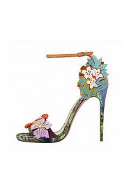 Women's Shoes Leatherette Stiletto Heel Open Toe Sandals Party & Evening / Dress Multi-color