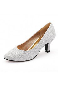 Women's Shoes Glitter Kitten Heel Round Toe Pumps Wedding More Colors available