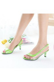 Women's Shoes Stiletto Heel Heels/Open Toe Sandals Dress Black/Blue/Yellow/Green/Pink/White