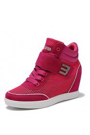 Women's Shoes Nylon Wedge Heel Wedges Fashion Sneakers Casual Pink / Red / Gray