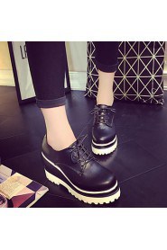 Women's Shoes Korean Style Dunk Low Wedge Heel Wedges / Round Toe Fashion Sneakers Outdoor / Casual
