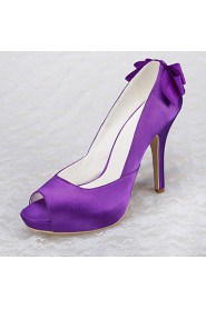 Women's Wedding Shoes Heels / Open Toe Sandals Wedding / Party & Evening / Dress Purple / White