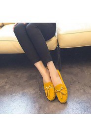 Women's Shoes Fabric Flat Heel Ballerina Loafers Outdoor/Casual Black/Blue/Yellow/Red