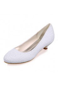 Women's Wedding Shoes Round Toe Heels Wedding / Party & Evening Black / Ivory / White