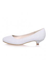 Women's Wedding Shoes Round Toe Heels Wedding / Party & Evening Black / Ivory / White