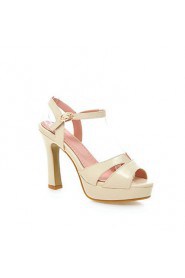 Women's Shoes Chunky Heel Heels / Peep Toe / Platform Sandals Wedding / Party & Evening / Pink / White / Almond