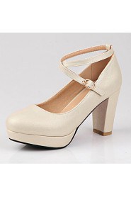 Women's Shoes Chunky Heel Heels / Platform / Round Toe Heels Wedding / Party & Evening / Dress Pink / Red / White