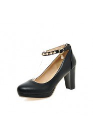 Women's Shoes Chunky Heel Heels/Platform/Round Toe Heels Office & Career/Dress Black/Blue/Pink/White
