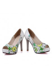 Women's Shoes Leatherette Stiletto Heel Heels / Peep Toe / Platform Sandals Office & Career / Dress /Blue / Green
