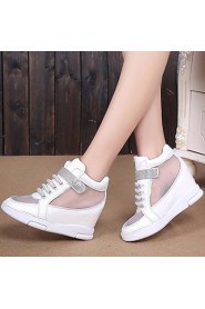 Women's Shoes Leatherette Wedge Heel Wedges / Heels Fashion Sneakers Outdoor / Office & Career / Athletic / Casual Pink
