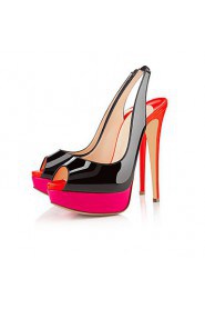 Women's Shoes Peep Toe Patent Leather / Leatherette Stiletto Heel Sandals Party & Evening Pumps