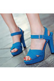 Women's Shoes Faux Leather Stiletto Heel Heels Sandals/Pumps/Heels Office & Career/Casual Black/Blue/Purple/Red