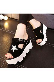 Women's Shoes Synthetic Platform Peep Toe / Creepers Sandals Office & Career / Casual Black / White / Gray