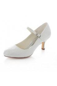 Women's Shoes Stretch Satin Stiletto Heel Heels / Round Toe Heels Wedding / Party & Evening / Dress Ivory