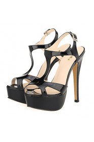 Women's Shoes Leatherette Stiletto Heel Heels / Peep Toe / Platform Sandals Wedding / Party & Evening / DressBlack /