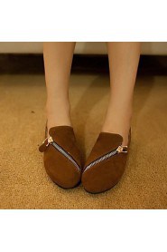 Women's Shoes Round Toe Flat Heel Loafers with Zipper More Colors available