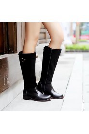 Flocking Women's Chunky Heel Knee High Boots(More Colors)