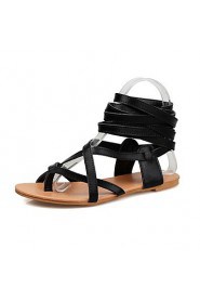 Women's Shoes Flat Heel Gladiator Sandals Outdoor / Dress / Casual Black / Brown / White