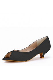 Women's Wedding Shoes Peep Toe Heels Wedding Black/Red/Ivory/White