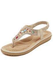 Women's Shoes Flat Heel Slingback / Open Toe Sandals Dress White / Almond