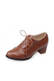 Women's Shoes Low Heels/Round Toe Oxfords Dress/Casual Black/Brown/Red/Beige