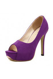 Women's Shoes Stiletto Heel Heels/Peep Toe Sandals Outdoor/Dress Black/Purple
