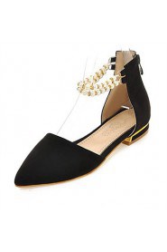 Women's Shoes Fleece Flat Heel Pointed Toe Flats Office & Career / Party & Evening / Dress / Casual Black /