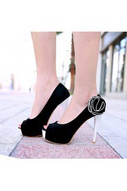 Women's Shoes Fleece Stiletto Heel Peep Toe Pumps Dress Shoes More Colors Available