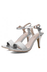 Women's Shoes Kitten Heel D'Orsay & Two-Piece/Open Toe Sandals Office & Career/Dress Silver/Gold