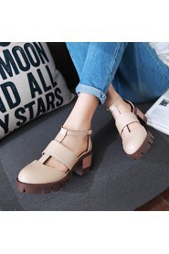 Women's Shoes Chunky Heel Heels / Platform Heels Casual Black / Brown / Gray / Almond