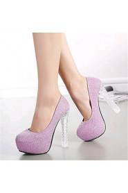 Women's Shoes Leatherette Stiletto Heel Heels Heels Wedding / Party & Evening Pink / Silver