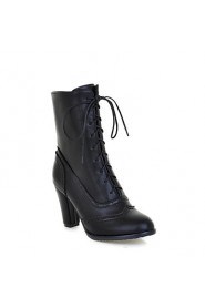 Women's Shoes Round Toe Chunky Heel Ankle Boots wiht Lace-up More Colors available