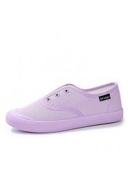 Women's Shoes Pigskin Flat Heel Comfort Loafers Outdoor / Dress / Casual Black / Pink / Purple / White