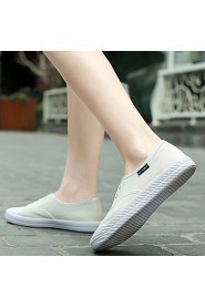 Women's Shoes Pigskin Flat Heel Comfort Loafers Outdoor / Dress / Casual Black / Pink / Purple / White