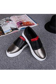 Women's Shoes Leatherette Platform Comfort Loafers Outdoor / Casual Black / White / Gray