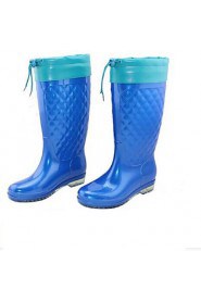 Women's Shoes PVC Low Heel Rain Boots Flats / Boots Outdoor Blue / Khaki