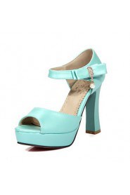Women's Shoes Chunky Heels/Platform/Open Toe Sandals Party & Evening/Dress Blue/Pink/White
