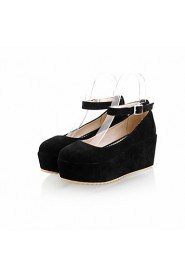 Women's Shoes Platform Comfort / Round Toe Heels Outdoor / Office & Career / Dress / Casual Black / Blue / Brown