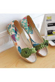 Women's Shoes Heel Peep Toe Sandals Outdoor / Dress / Casual Green / Purple/527