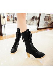 Women's Shoes Round Toe Chunky Heel Mid-Calf Boots More Colors available