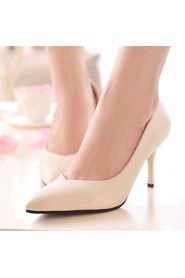 Women's Shoes Leatherette Stiletto Heel Heels Heels Party & Evening Black / Beige
