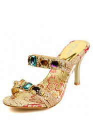 Women's Shoes Synthetic Stiletto Heel Heels Sandals Outdoor/Dress Gold