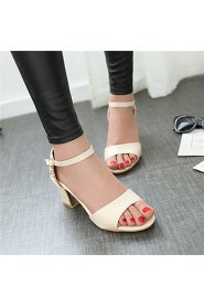 Women's Shoes Chunky Heel Open Toe Sandals Outdoor / Dress / Casual Black / Red / Beige