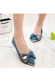 Women's Shoes Fleece Flat Heel Comfort Flats Outdoor / Casual Blue / Yellow / Red