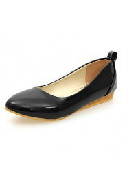 Women's Shoes Patent Leather Flat Heel Comfort Flats Party & Evening / Dress / Casual Black / Blue / Pink / Red / White
