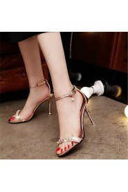 Women's Shoes Synthetic Chunky Heel Heels Heels Office & Career / Dress Pink / Silver / Gold