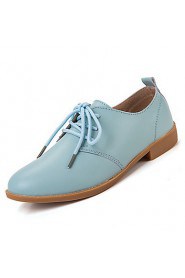 Women's Shoes Leather Flat Heel Comfort Oxfords Casual Black / Blue / Brown / Pink / White / Beige