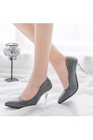 Women's Shoes Leather Stiletto Heel Heels Heels Wedding / Office & Career / Party & Evening / Dress / Casual Black